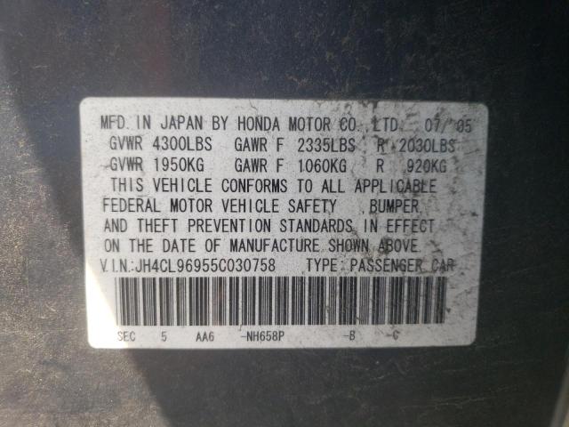 Photo 10 from auction – 2005 ACURA TSX with VIN JH4CL96955C030758