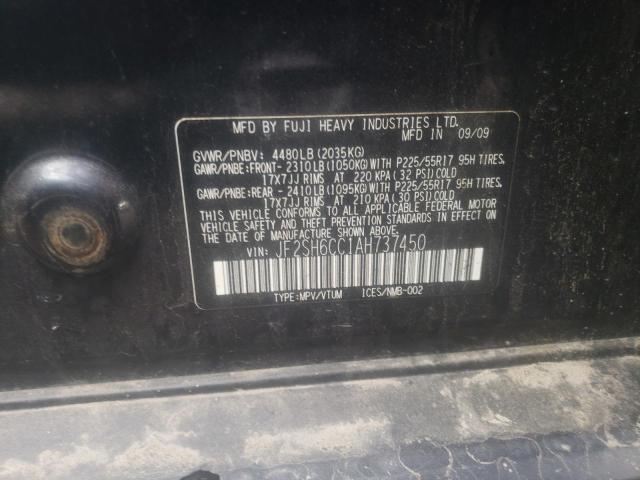 Photo 10 from auction – 2010 SUBARU FORESTER 2 with VIN JF2SH6CC1AH737450