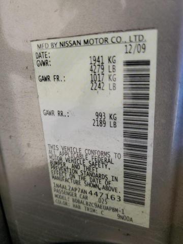 Photo 10 from auction – 2010 NISSAN ALTIMA BAS with VIN 1N4AL2AP7AN447163