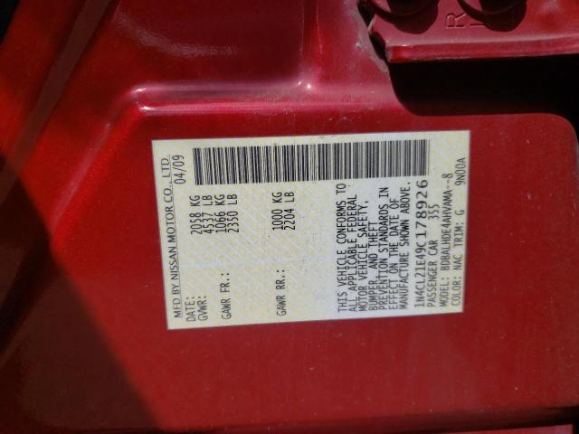 Photo 10 from auction – 2009 NISSAN ALTIMA HYB with VIN 1N4CL21E49C178926