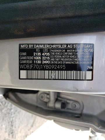 Photo 10 from auction – 2000 MERCEDES-BENZ E 430 with VIN WDBJF70J1YB092495