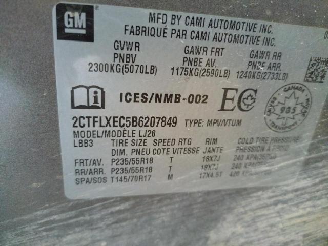 Photo 10 from auction – 2011 GMC TERRAIN SL with VIN 2CTFLXEC5B6207849