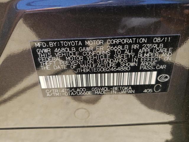 Photo 10 from auction – 2011 LEXUS ES 350 with VIN JTHBK1EG0B2464880