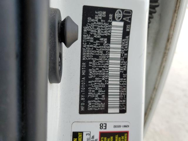 Photo 10 from auction – 2010 TOYOTA COROLLA BA with VIN 2T1BU4EE8AC407662