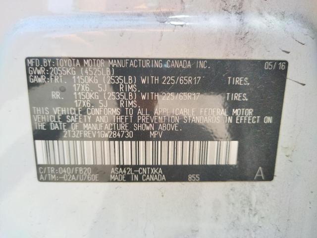 Photo 10 from auction – 2016 TOYOTA RAV4 LE with VIN 2T3ZFREV1GW284730