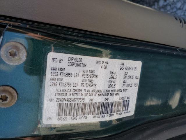 Photo 10 from auction – 1998 DODGE GRAND CARA with VIN 2B4GP44G5WR777679