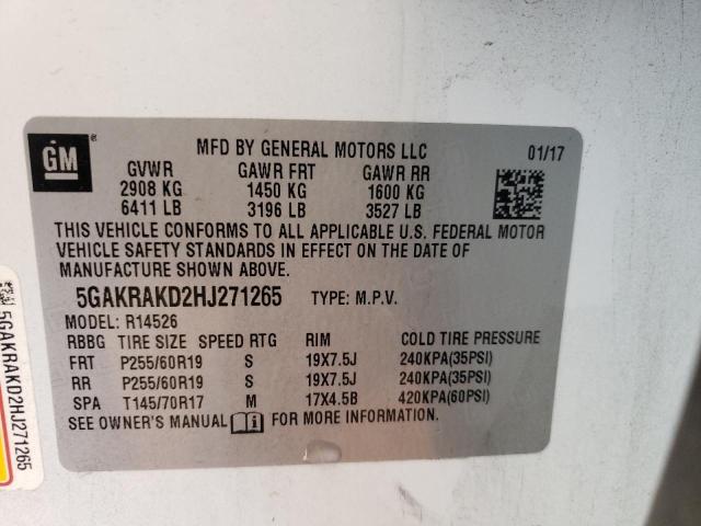 Photo 10 from auction – 2017 BUICK ENCLAVE with VIN 5GAKRAKD2HJ271265