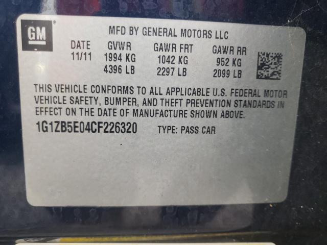 Photo 10 from auction – 2012 CHEVROLET MALIBU LS with VIN 1G1ZB5E04CF226320