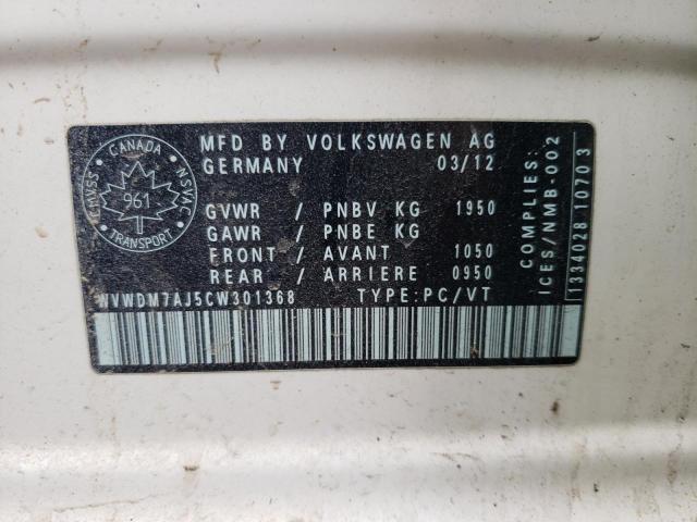 Photo 10 from auction – 2012 VOLKSWAGEN GOLF with VIN WVWDM7AJ5CW301368