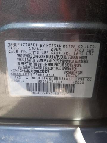 Photo 10 from auction – 2016 NISSAN SENTRA S with VIN 3N1AB7APXGL637027