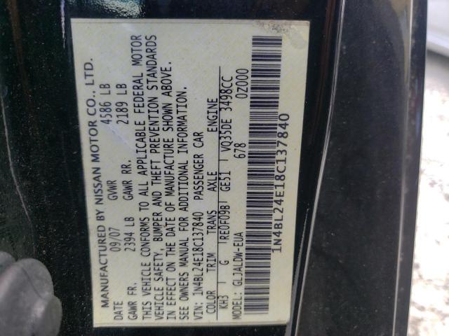 Photo 10 from auction – 2008 NISSAN ALTIMA 3.5 with VIN 1N4BL24E18C137840