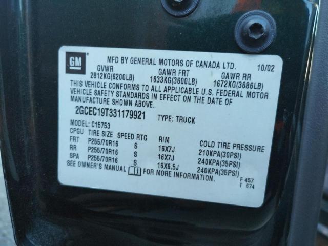 Photo 10 from auction – 2003 CHEVROLET SILVERADO with VIN 2GCEC19T331179921