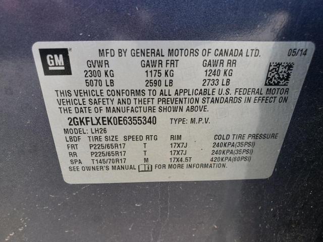 Photo 10 from auction – 2014 GMC TERRAIN SL with VIN 2GKFLXEK0E6355340
