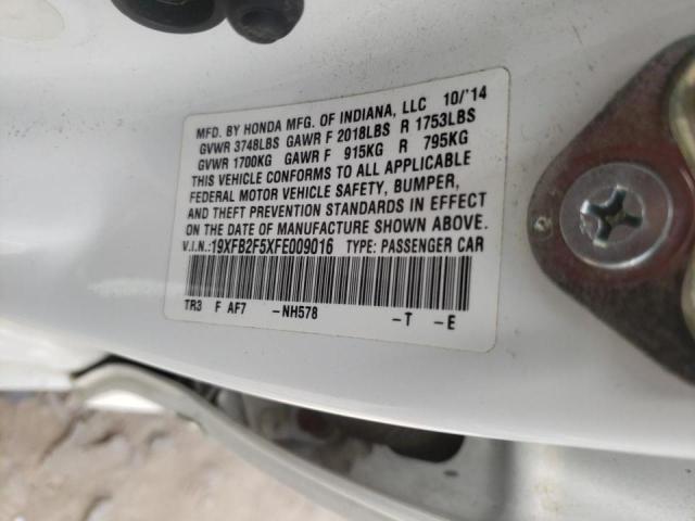 Photo 10 from auction – 2015 HONDA CIVIC LX with VIN 19XFB2F5XFE009016