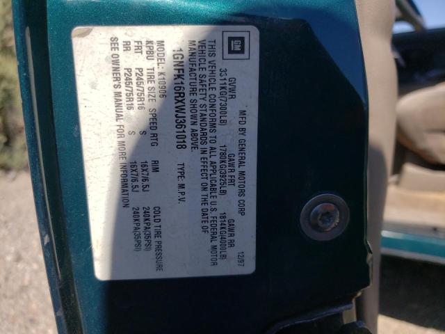Photo 10 from auction – 1998 CHEVROLET SUBURBAN K with VIN 1GNFK16RXWJ361018