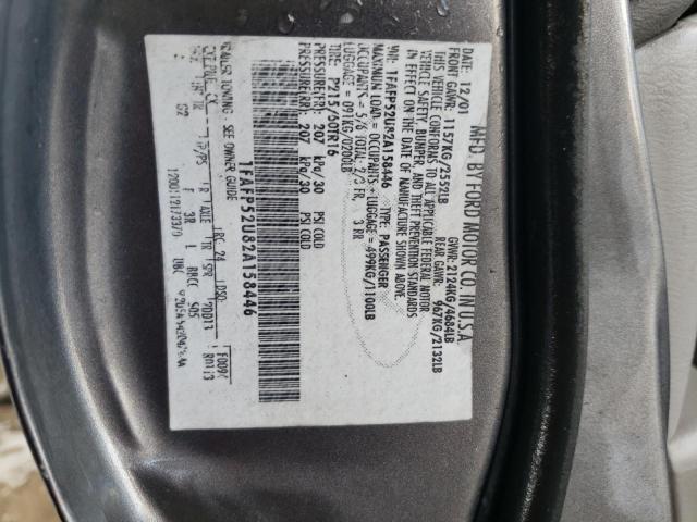 Photo 10 from auction – 2002 FORD TAURUS LX with VIN 1FAFP52U82A158446