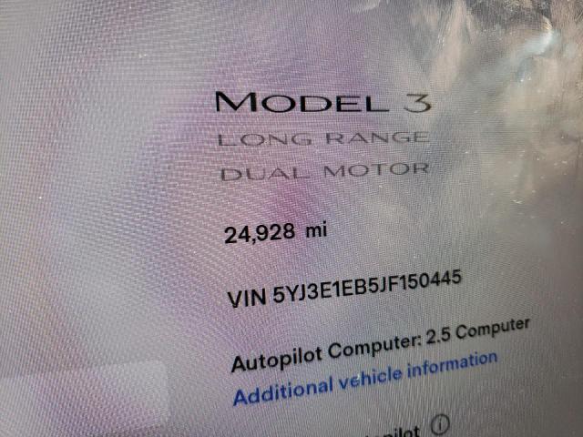 Photo 8 from auction – 2018 TESLA MODEL 3 with VIN 5YJ3E1EB5JF150445