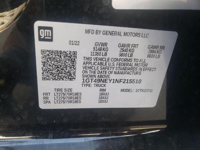 Photo 10 from auction – 2022 GMC SIERRA K25 with VIN 1GT49NEY1NF215510