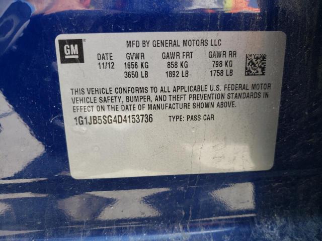 Zdjęcie 10 z aukcji – 2013 CHEVROLET SONIC LS z VIN 1G1JB5SG4D4153736