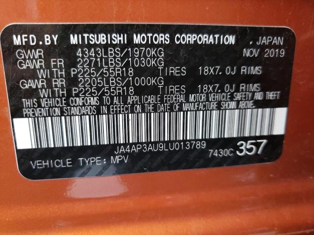 Photo 10 from auction – 2020 MITSUBISHI OUTLANDER with VIN JA4AP3AU9LU013789