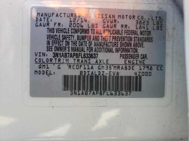Photo 10 from auction – 2015 NISSAN SENTRA S with VIN 3N1AB7AP8FL633637
