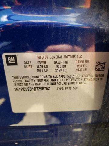 Photo 10 from auction – 2013 CHEVROLET CRUZE LT with VIN 1G1PC5SB1D7296752