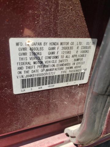 Photo 10 from auction – 2005 ACURA RL with VIN JH4KB16505C015727