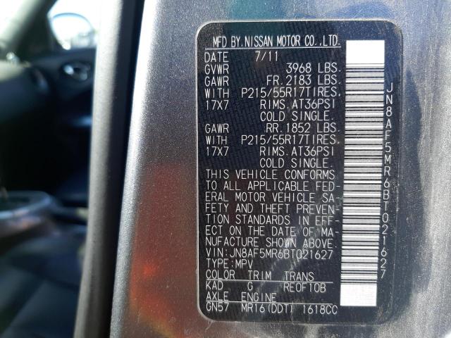Photo 10 from auction – 2011 NISSAN JUKE S with VIN JN8AF5MR6BT021627