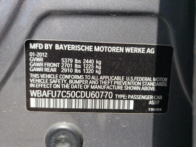 Photo 10 from auction – 2012 BMW 535 XI with VIN WBAFU7C50CDU60770