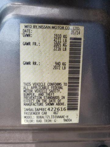 Photo 10 from auction – 2014 NISSAN ALTIMA 2.5 with VIN 1N4AL3AP4EC422616