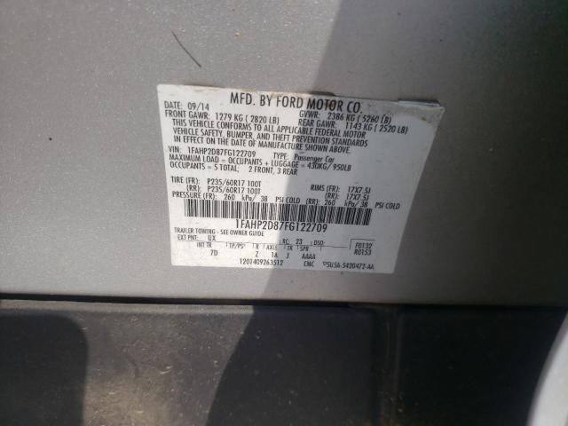 Photo 10 from auction – 2015 FORD TAURUS SE with VIN 1FAHP2D87FG122709