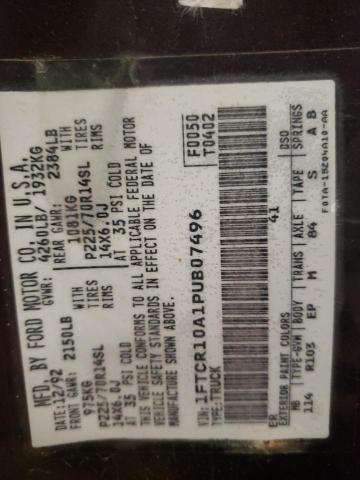 Photo 10 from auction – 1993 FORD RANGER with VIN 1FTCR10A1PUB07496