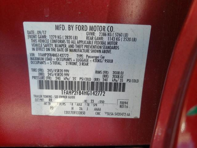 Photo 10 from auction – 2017 FORD TAURUS LIM with VIN 1FAHP2F84HG142772