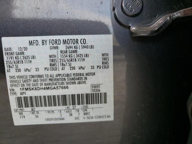 Photo 10 from auction – 2021 FORD EXPLORER X with VIN 1FMSK8DH4MGA57666