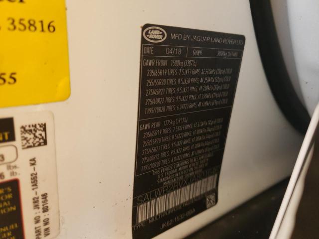 Photo 10 from auction – 2018 LAND ROVER RANGE ROVE with VIN SALWR2RVXJA801646