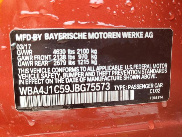 Photo 10 from auction – 2018 BMW 430I GRAN with VIN WBA4J1C59JBG75573