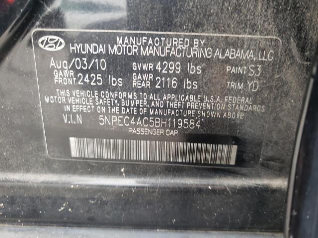 Photo 10 from auction – 2011 HYUNDAI SONATA SE with VIN 5NPEC4AC5BH119584