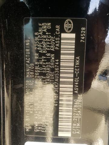 Photo 10 from auction – 2010 TOYOTA CAMRY BASE with VIN 4T1BF3EK7AU536744