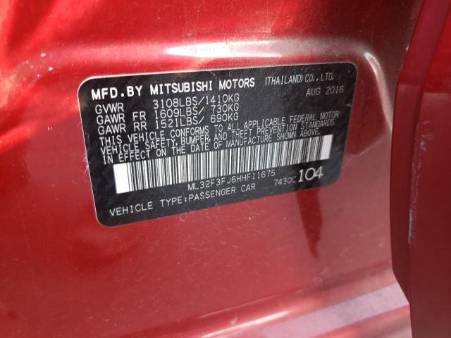 Photo 10 from auction – 2017 MITSUBISHI MIRAGE G4 with VIN ML32F3FJ6HHF11675