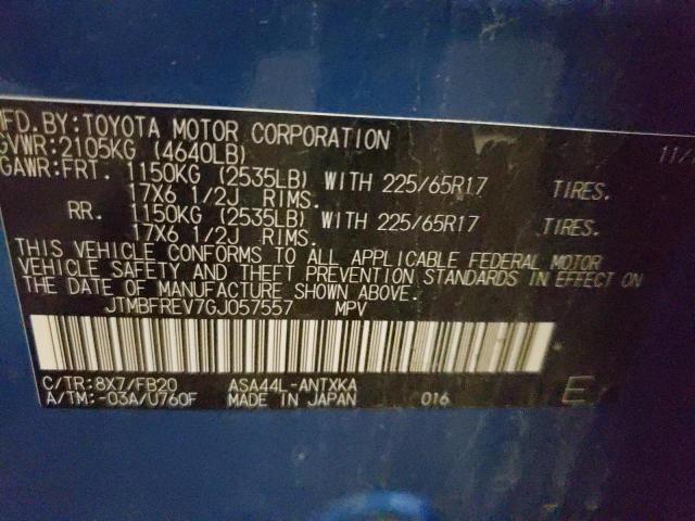 Photo 10 from auction – 2016 TOYOTA RAV4 LE with VIN JTMBFREV7GJ057557