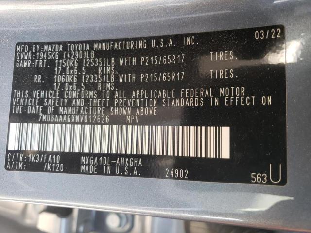 Photo 10 from auction – 2022 TOYOTA COROLLA CR with VIN 7MUBAAAGXNV012626