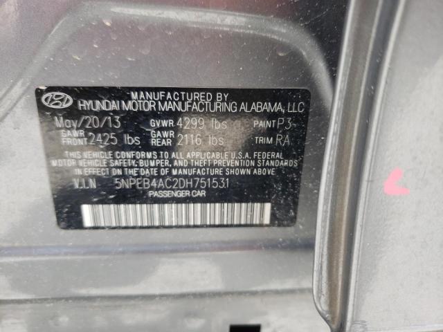 Photo 10 from auction – 2013 HYUNDAI SONATA GLS with VIN 5NPEB4AC2DH751531