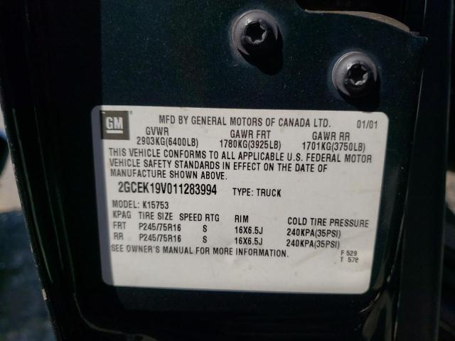 Photo 10 from auction – 2001 CHEVROLET SILVERADO with VIN 2GCEK19V011283994