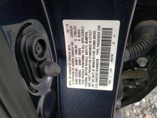 Photo 10 from auction – 2018 HONDA CIVIC EX with VIN 2HGFC2F7XJH606339