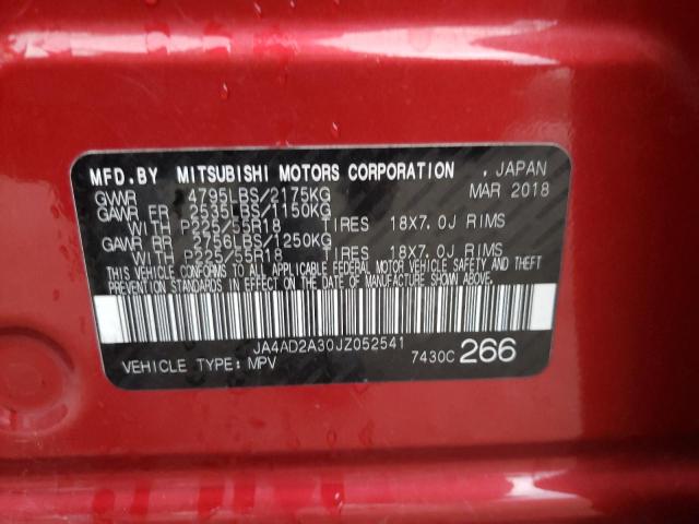 Photo 10 from auction – 2018 MITSUBISHI OUTLANDER with VIN JA4AD2A30JZ052541