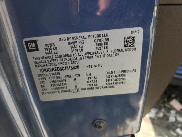 Photo 10 from auction – 2012 GMC ACADIA SLT with VIN 1GKKVRED8CJ313620