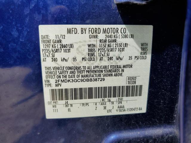 Photo 10 from auction – 2013 FORD EDGE SE with VIN 2FMDK3GC9DBB38729