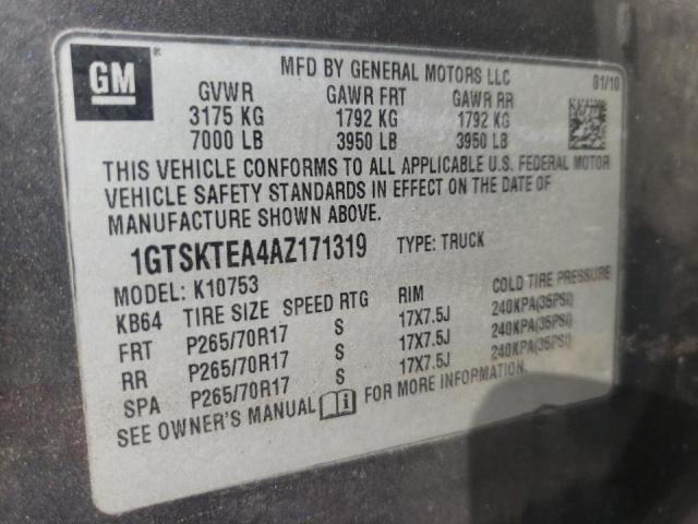 Photo 10 from auction – 2010 GMC SIERRA K15 with VIN 1GTSKTEA4AZ171319