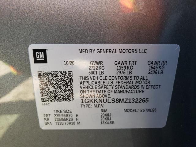 Photo 10 from auction – 2021 GMC ACADIA SLT with VIN 1GKKNULS8MZ132265