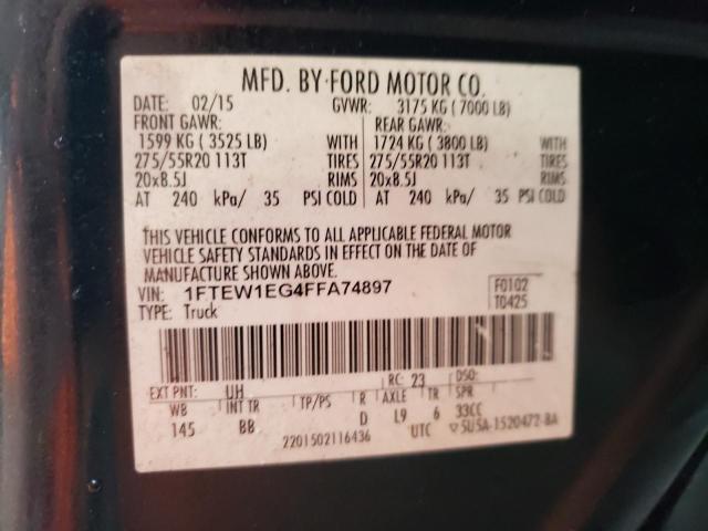 Photo 10 from auction – 2015 FORD F150 SUPER with VIN 1FTEW1EG4FFA74897
